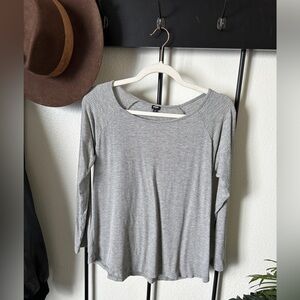 Monrow grey ribbed super soft long sleeve T-shirt tee shirt top layering